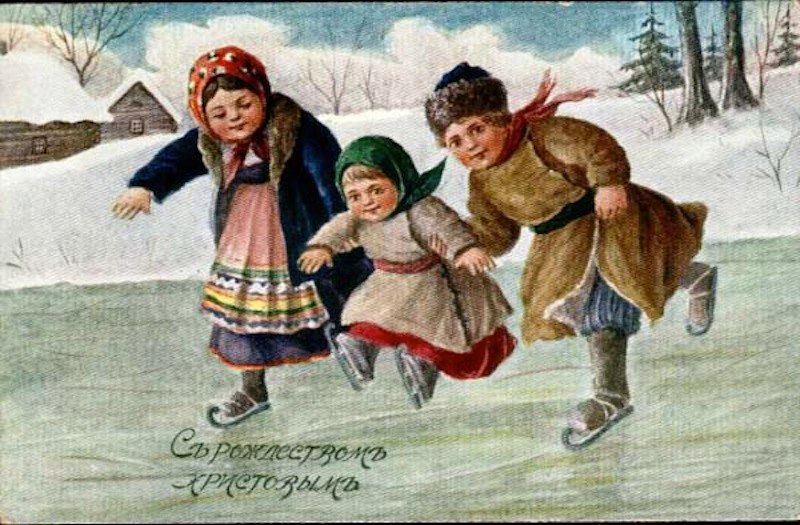 Подборка старинных рождественских открыток начала XX века